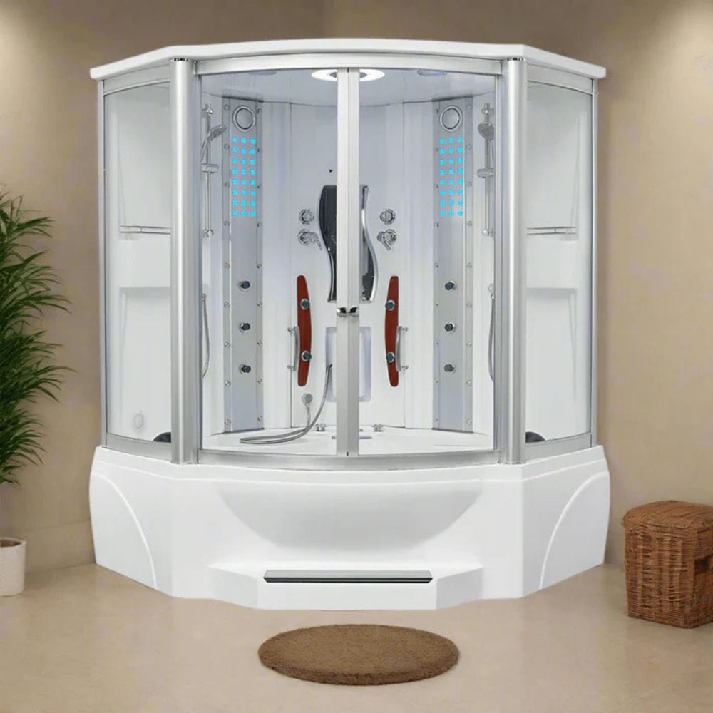 Mesa 63" 2 Person Corner Steam Shower with Jetted Tub