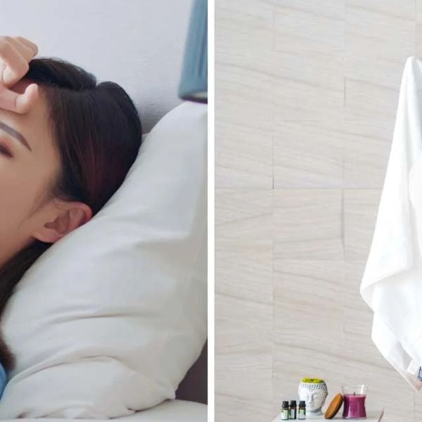 Sick woman resting in bed while another prepares steam shower, showing when to avoid steam room use