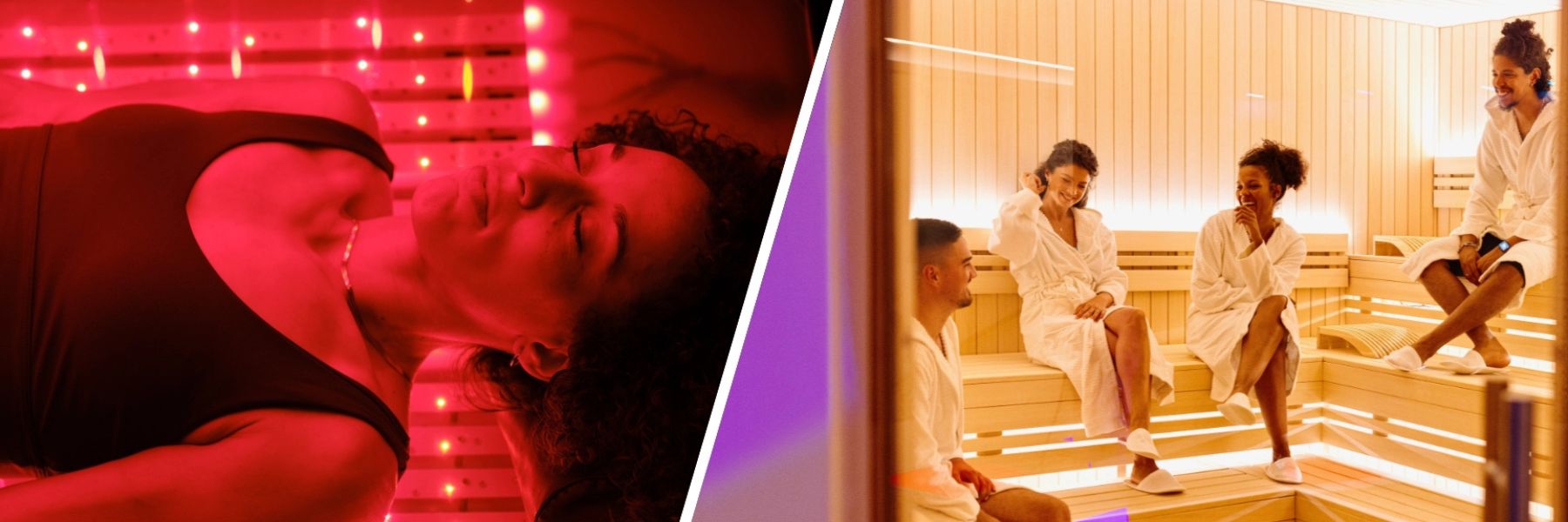 Red light therapy vs infrared sauna comparison showing differences between light therapy and heat therapy treatments