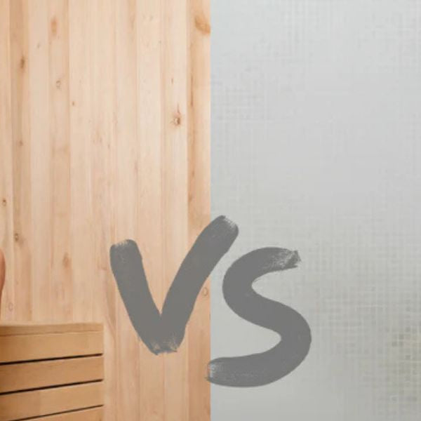 Sauna vs steam room comparison showing dry heat sauna and humid steam room environments