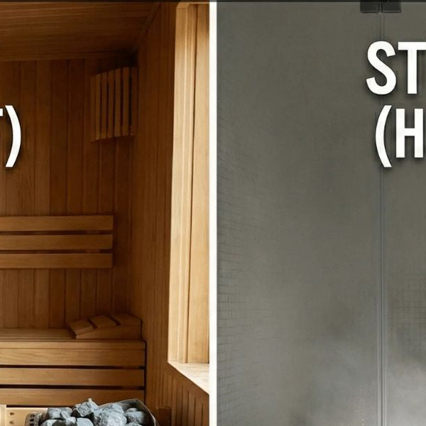 Sauna vs steam room comparison showing dry heat versus humid heat for wellness and recovery benefits