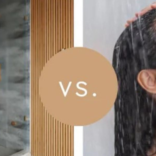 Steam shower vs regular shower comparison showing humid steam therapy versus standard water shower experience