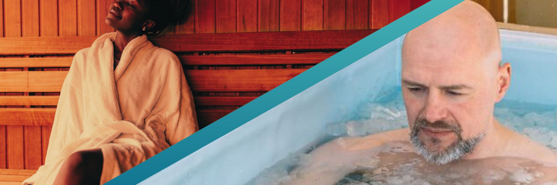 Sauna and cold plunge contrast, showing hot and cold therapy benefits and recovery routine