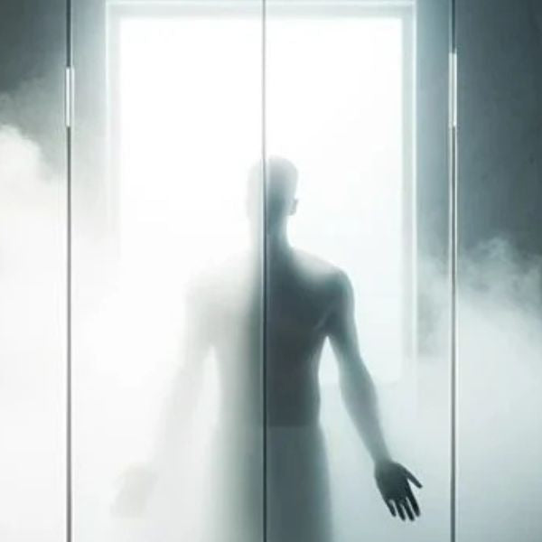Person stepping into steam shower after workout highlighting recovery and muscle relaxation benefits