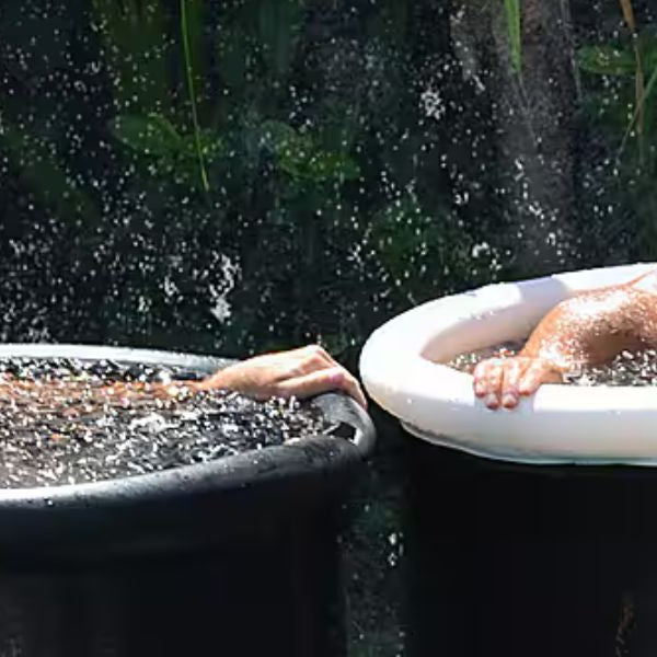 Athlete using a Cold Plunge Tub after training to support recovery with an Ice Bath session.