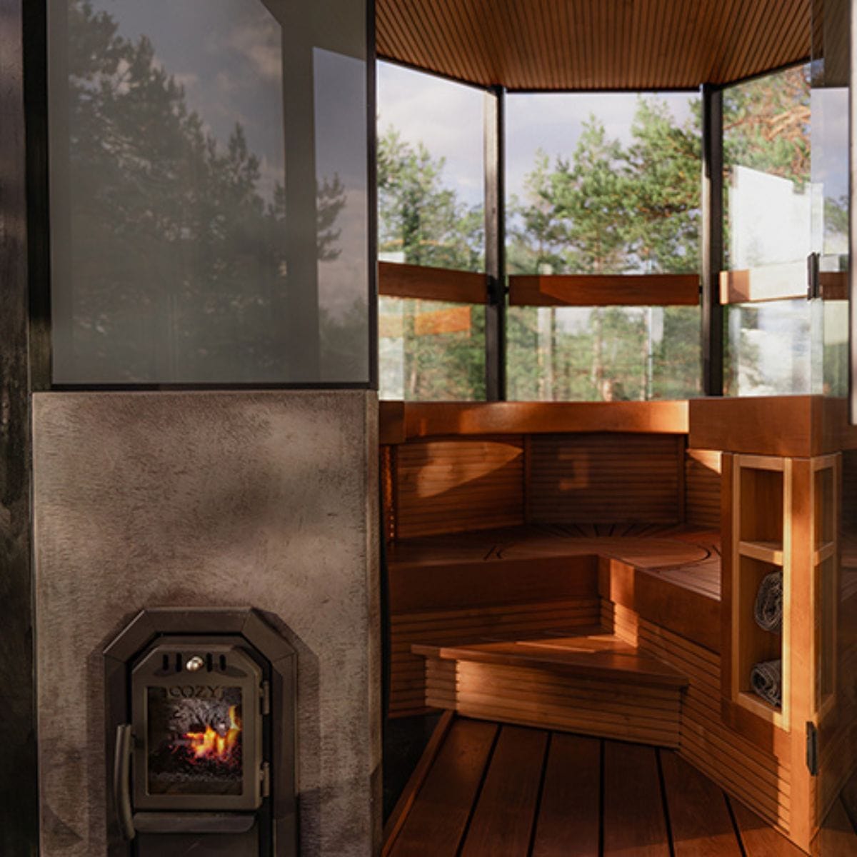 Cozy Heat 18kw OG Thru-Wall Wood Burning Sauna Stove