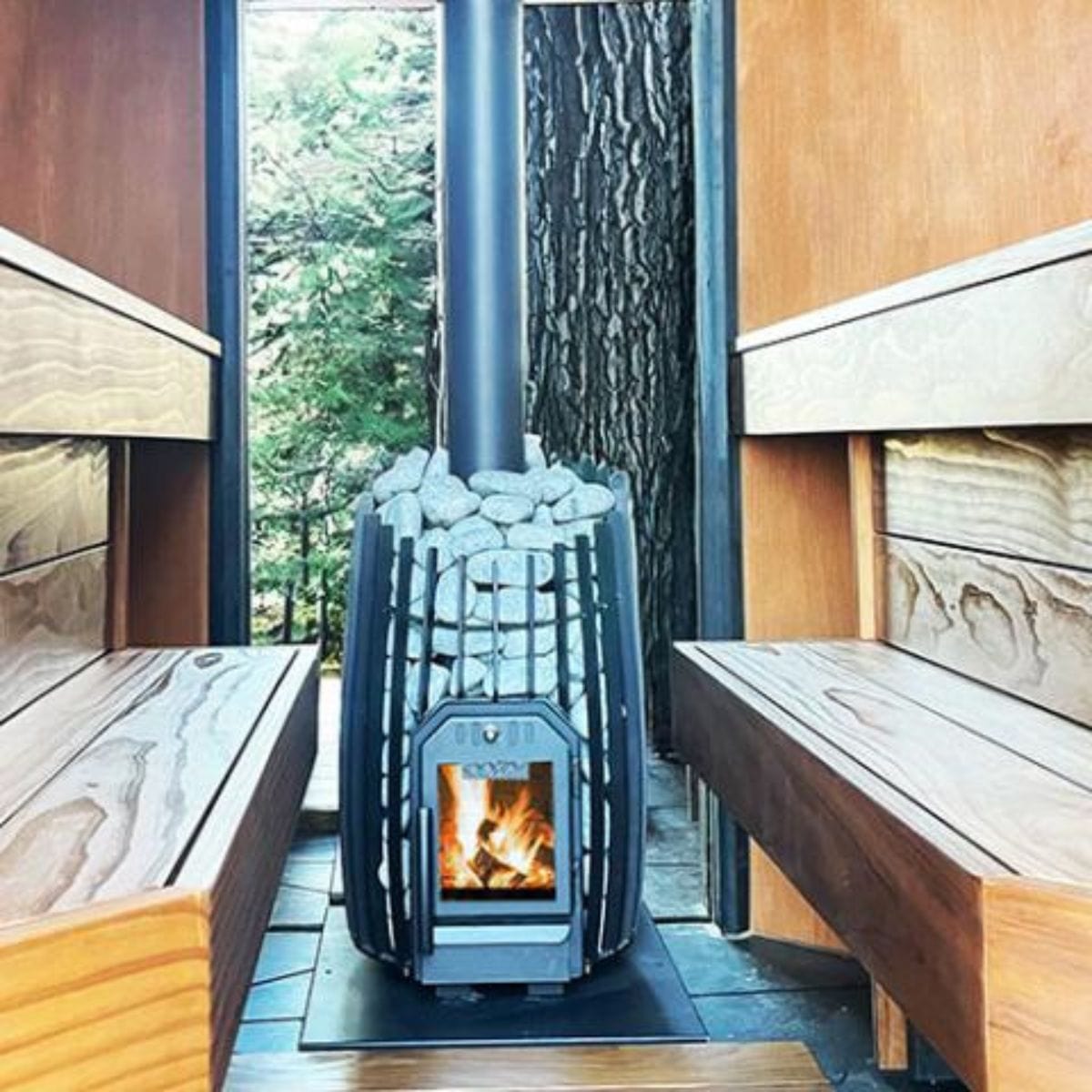 Cozy Heat 12kw SW Floor Mount Wood Burning Sauna Stove Lifestyle