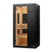 Golden Designs Dynamic Veneto Elite 1-2 Person Ultra Low EMF FAR Infrared Sauna in black, left angle