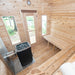 The metal shingle roof ensures that your sauna is dry and ready to enjoy