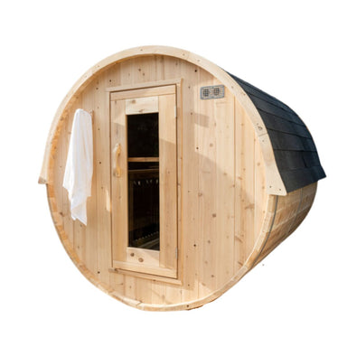 The Dundalk CT Harmony Wood Burning Barrel Sauna.