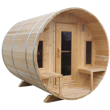 This sauna is handcrafted from Eastern White Cedar