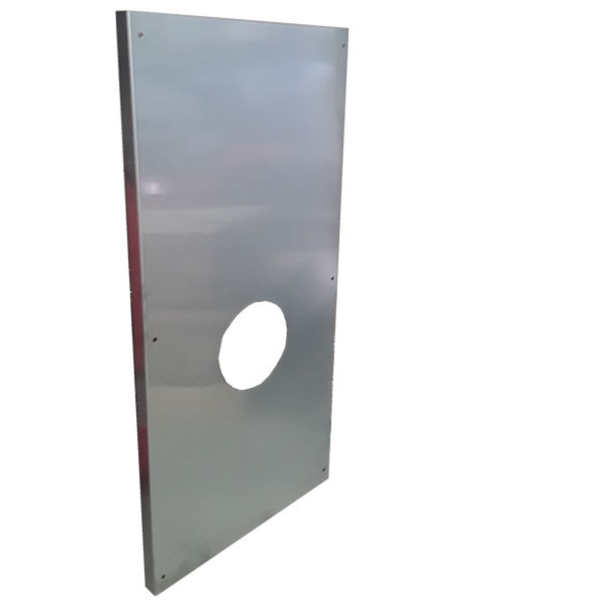 The Dundalk LeisureCraft 23" x 42" stainless back wall plate with hole