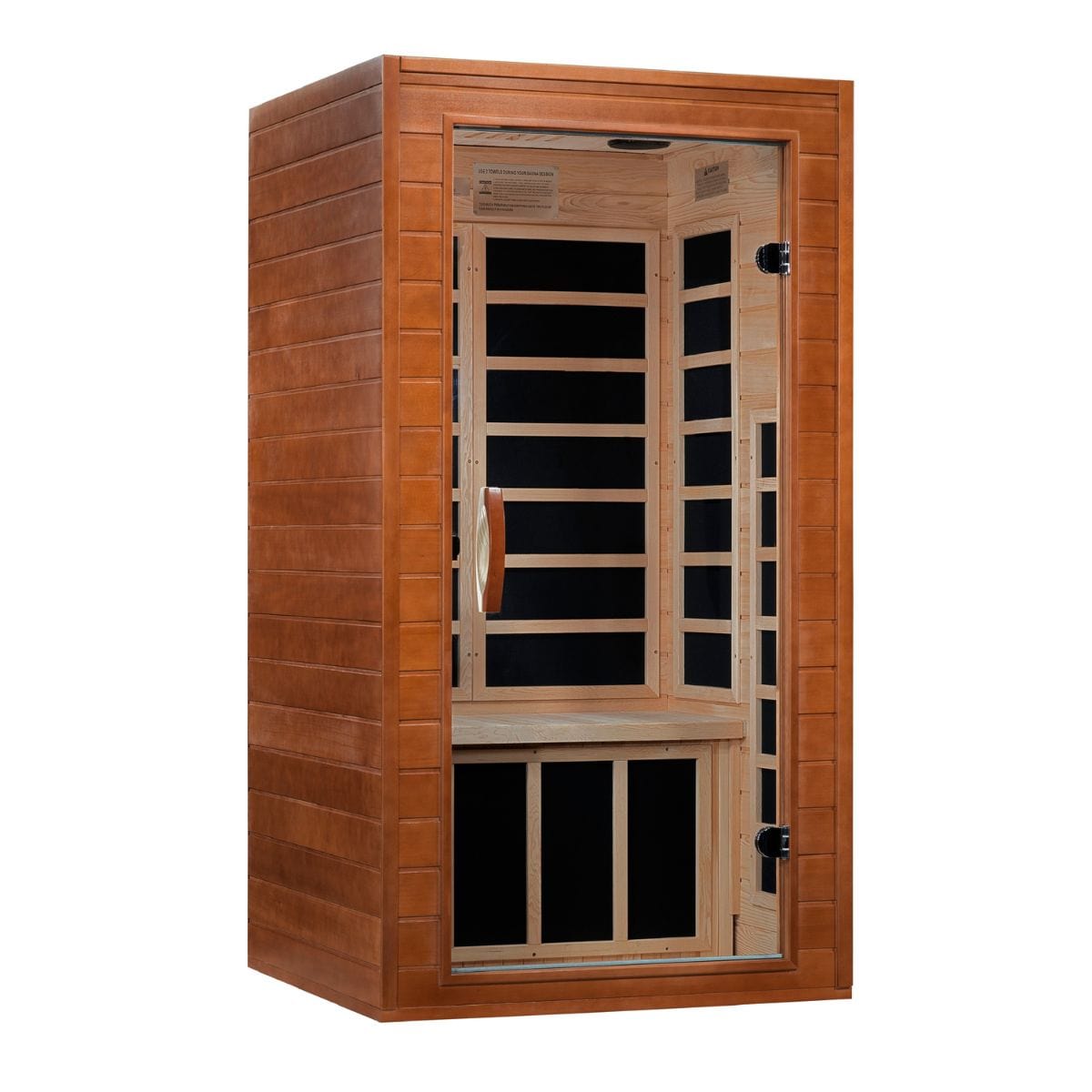 The Dynamic Avila 1-2 Person Ultra Low EMF FAR Infrared Sauna is built with interior LED control panel.