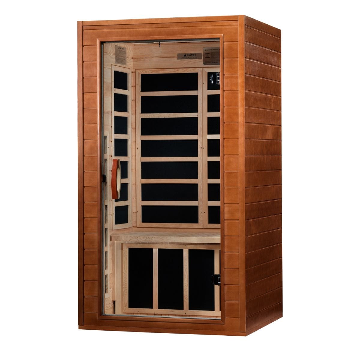 The Dynamic Avila 1-2 Person Ultra Low EMF FAR Infrared Sauna is built with interior LED control panel.