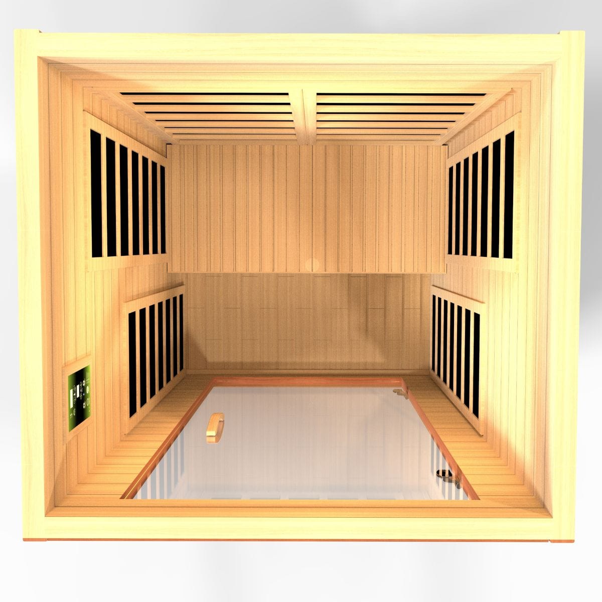 The Dynamic Avila 1-2 Person Ultra Low EMF FAR Infrared Sauna is built with interior LED control panel.