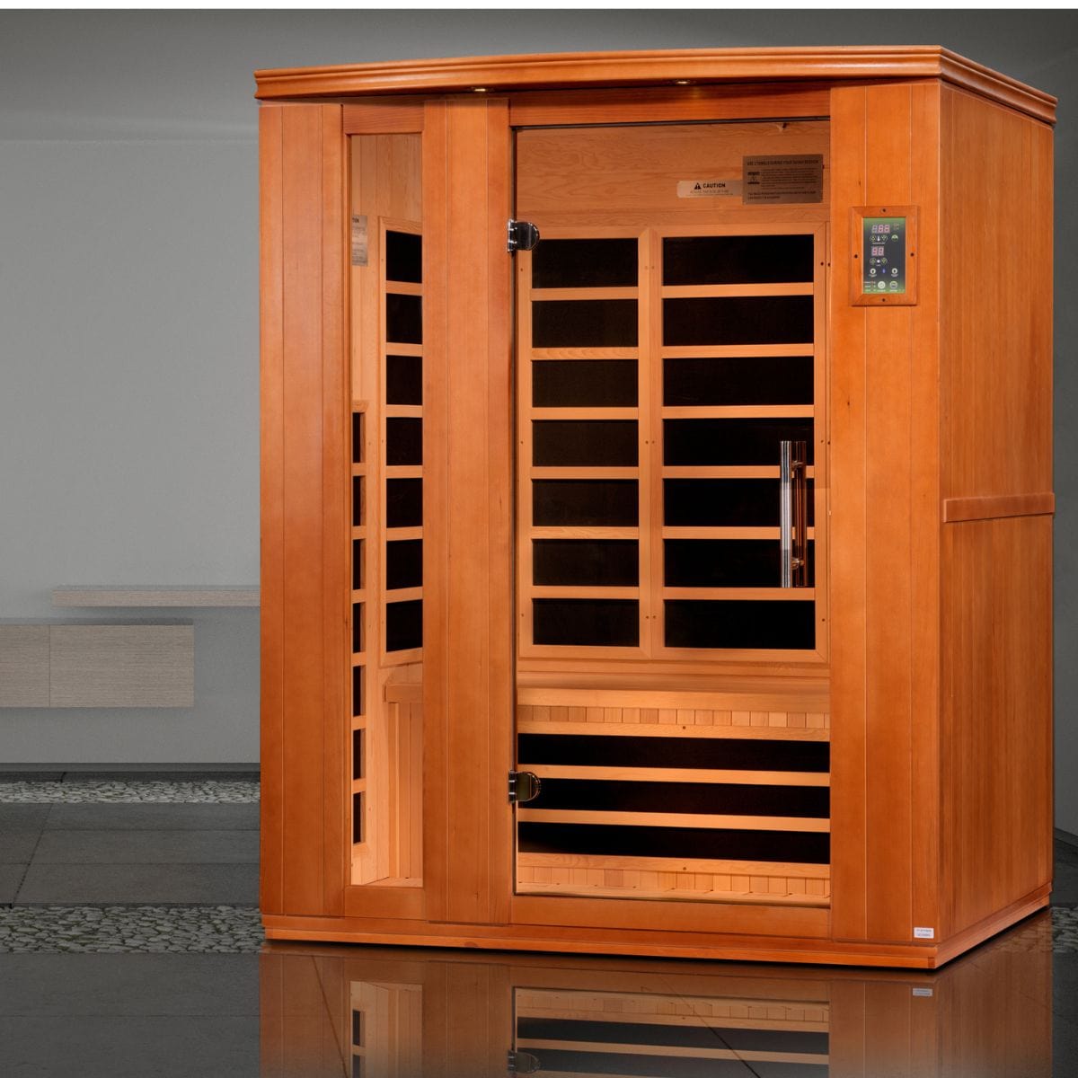 The Dynamic Lugano Edition infrared sauna has a 3-person capacity. 
