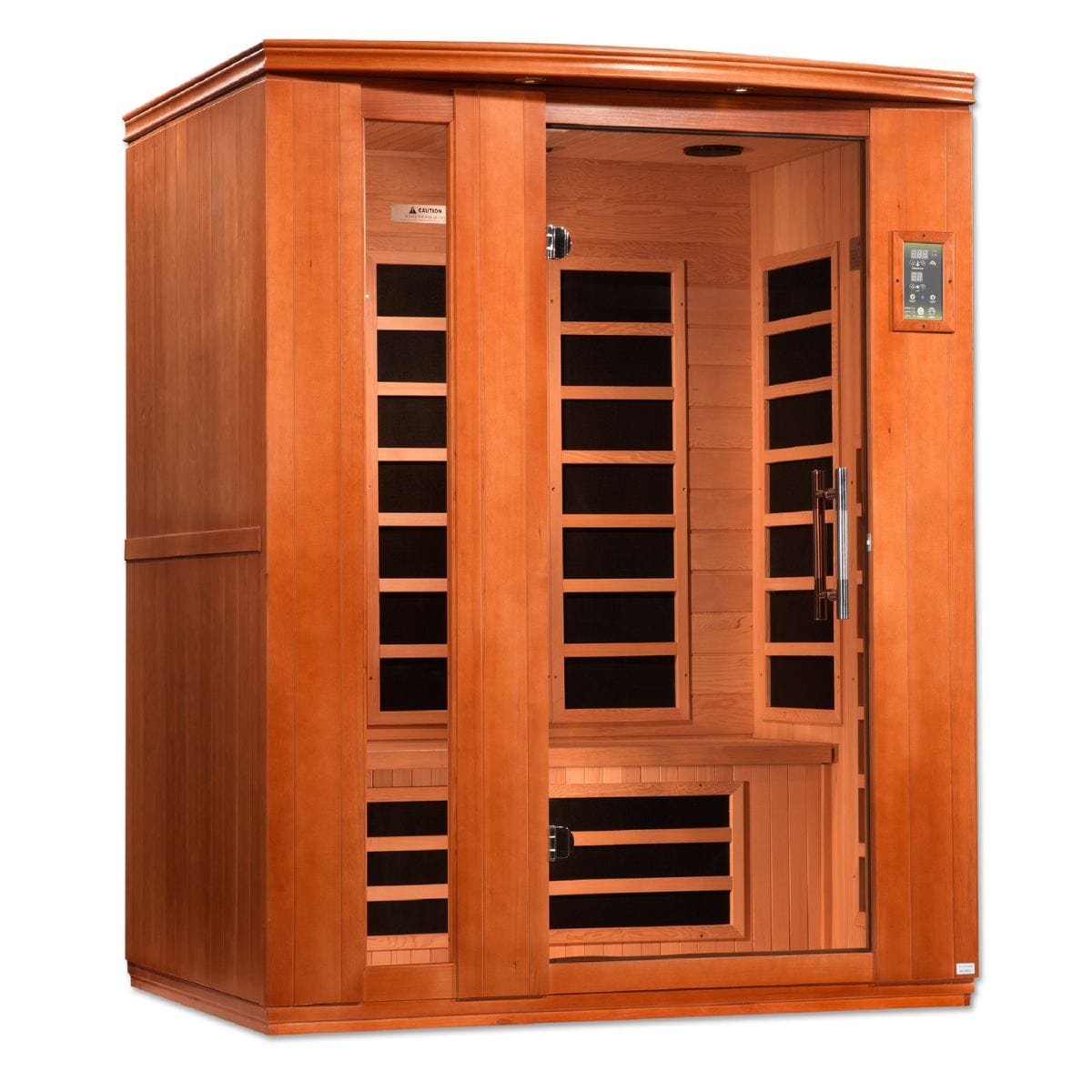 The Dynamic Lugano Edition infrared sauna has a 3-person capacity. 