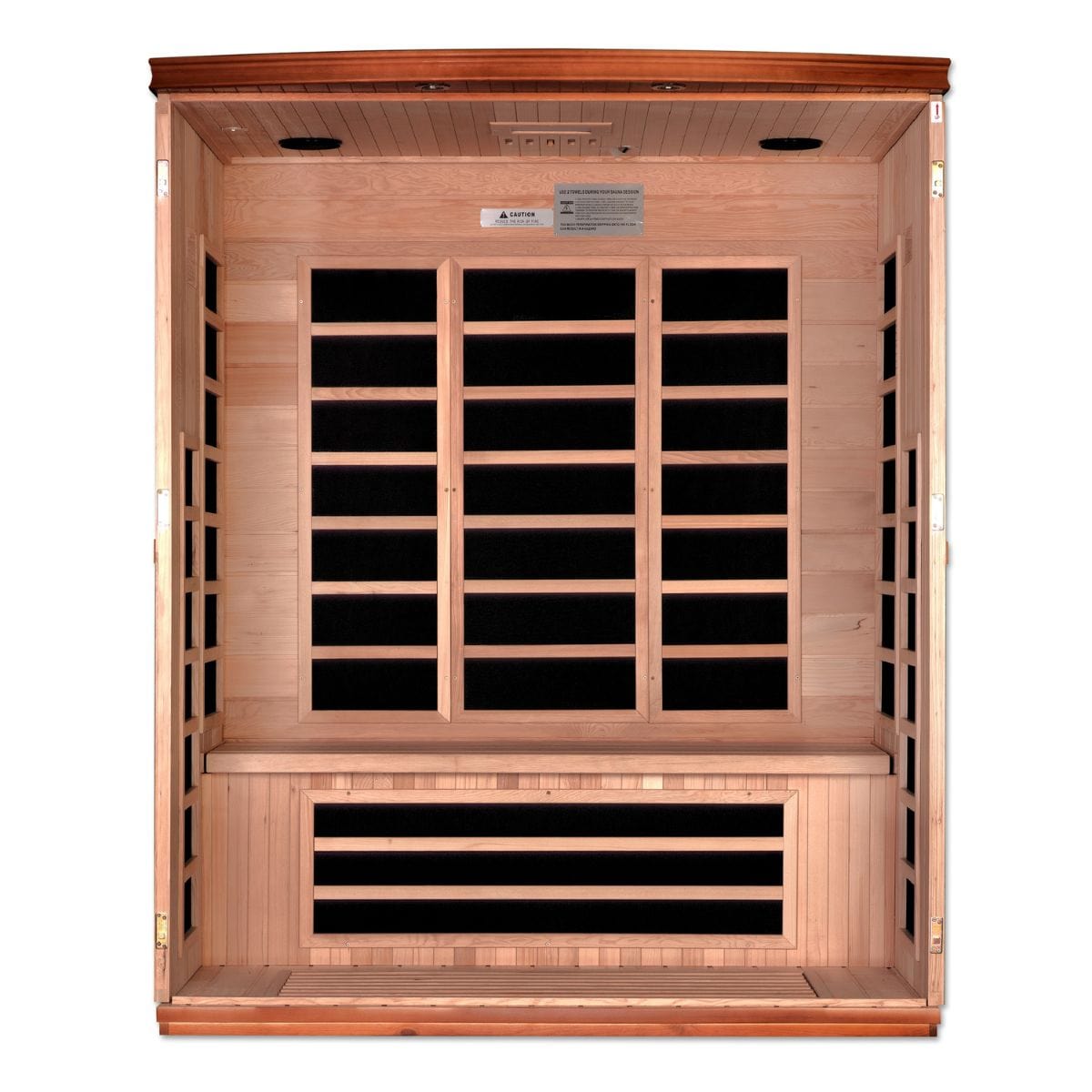 The Dynamic Lugano Edition infrared sauna has a 3-person capacity. 