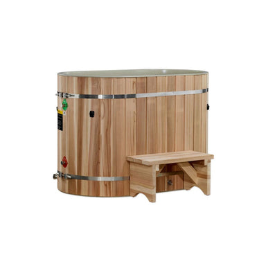 The tub's exterior is crafted from the finest Pacific Cedar