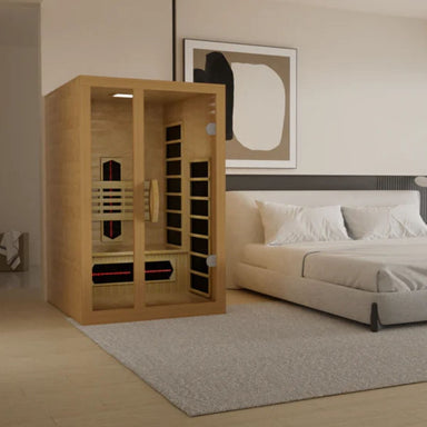 Dynamic Saunas are constructed of environmentally-friendly Canadian Hemlock wood planks