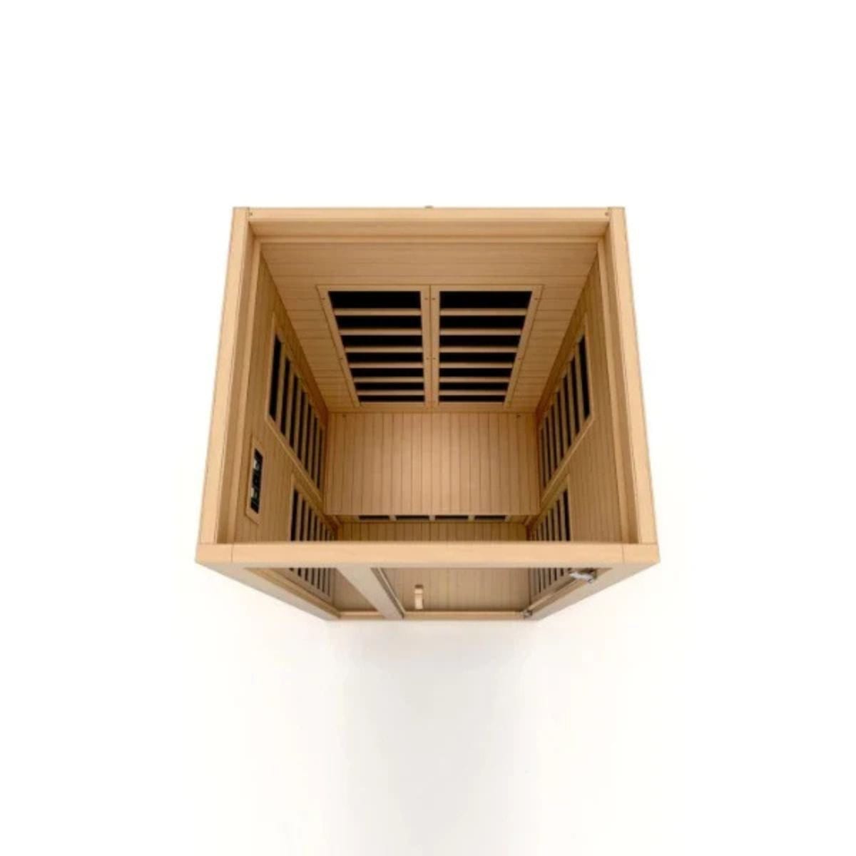 FAR Infrared Carbon heating panels 2 on the rear wall, 2 on each side wall, and 1 under the bench