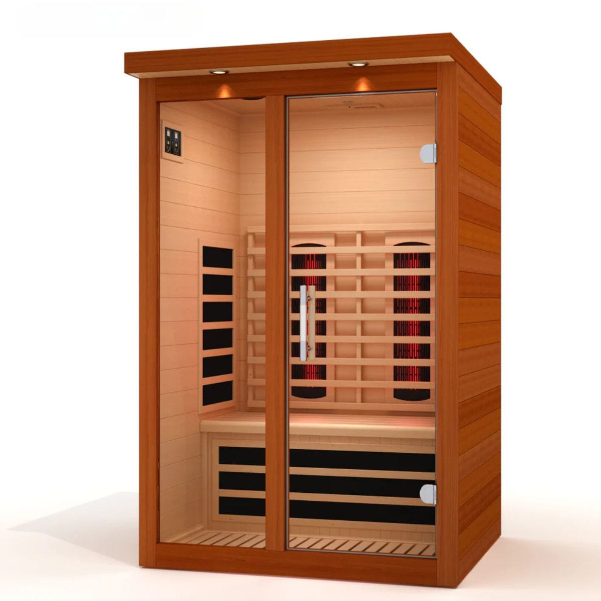 Our saunas feature energy-efficient Low EMF FAR infrared heating panels