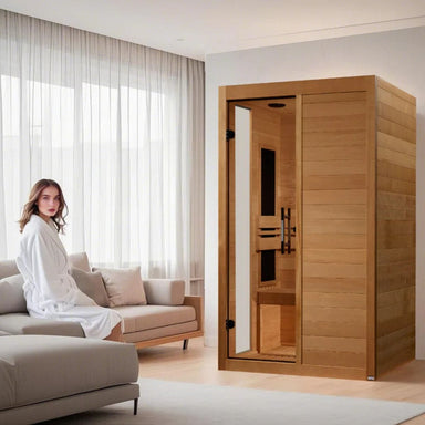 Dynamic Saunas are constructed of environmentally-friendly Canadian Hemlock wood planks