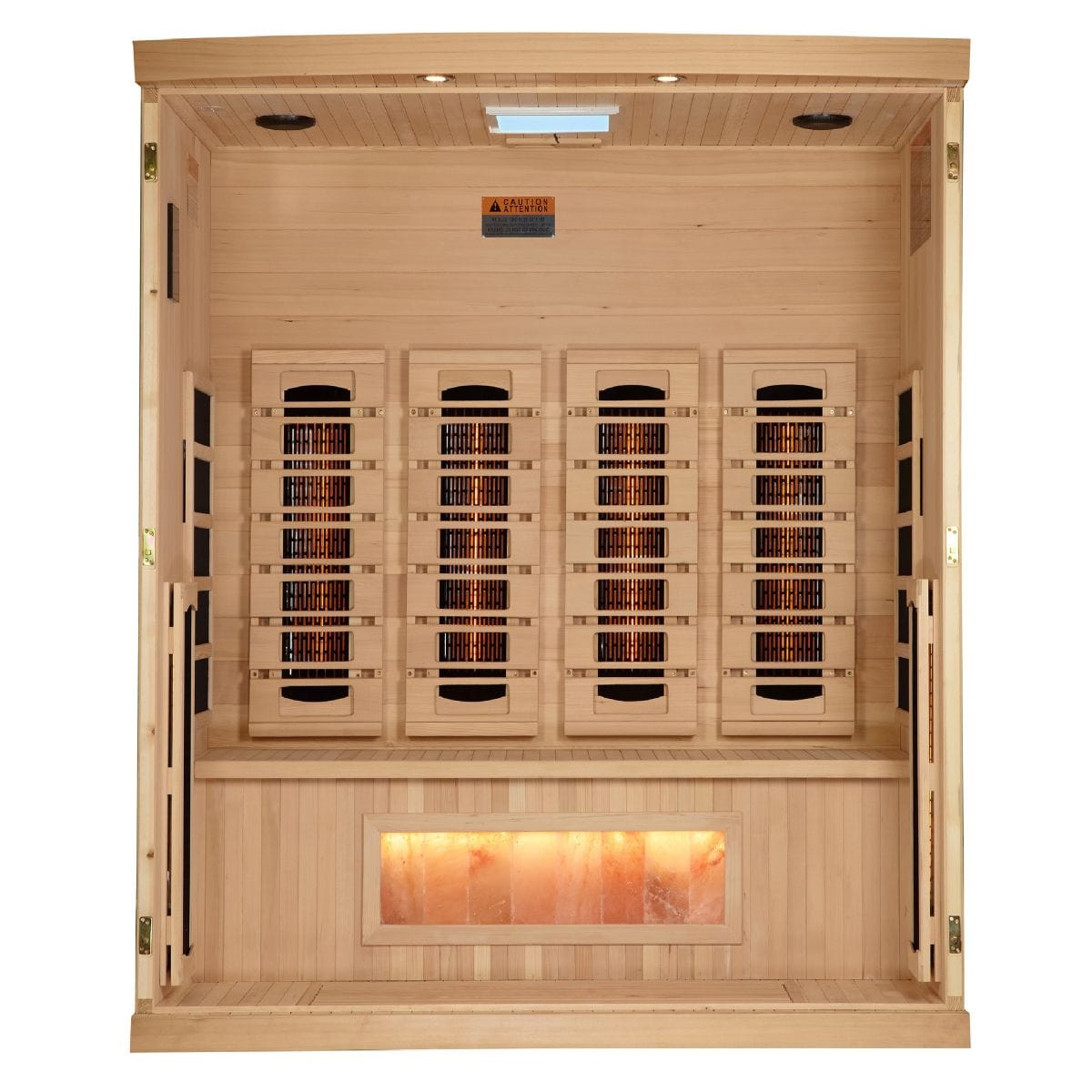 Oversize interior chromotherapy lighting system with red light therapy feature