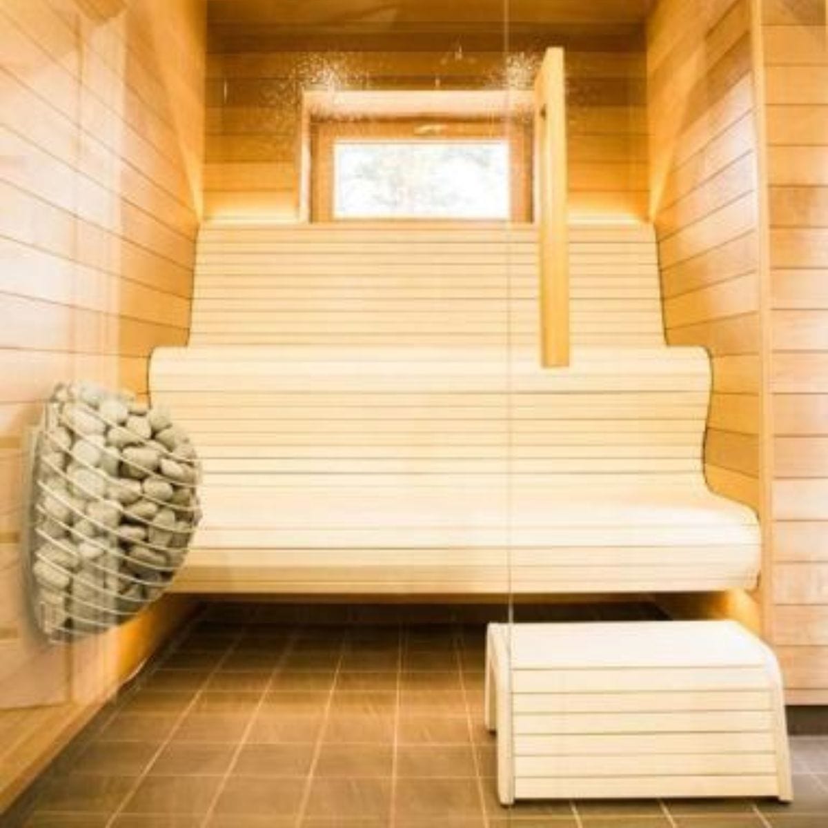 More than most wood-burning stoves for a more intense steam sauna