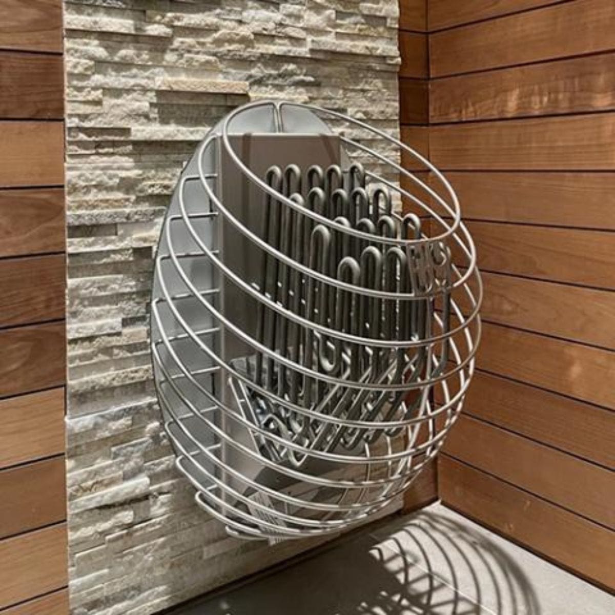 The European-made HUUM heaters are hand-crafted of stainless steel