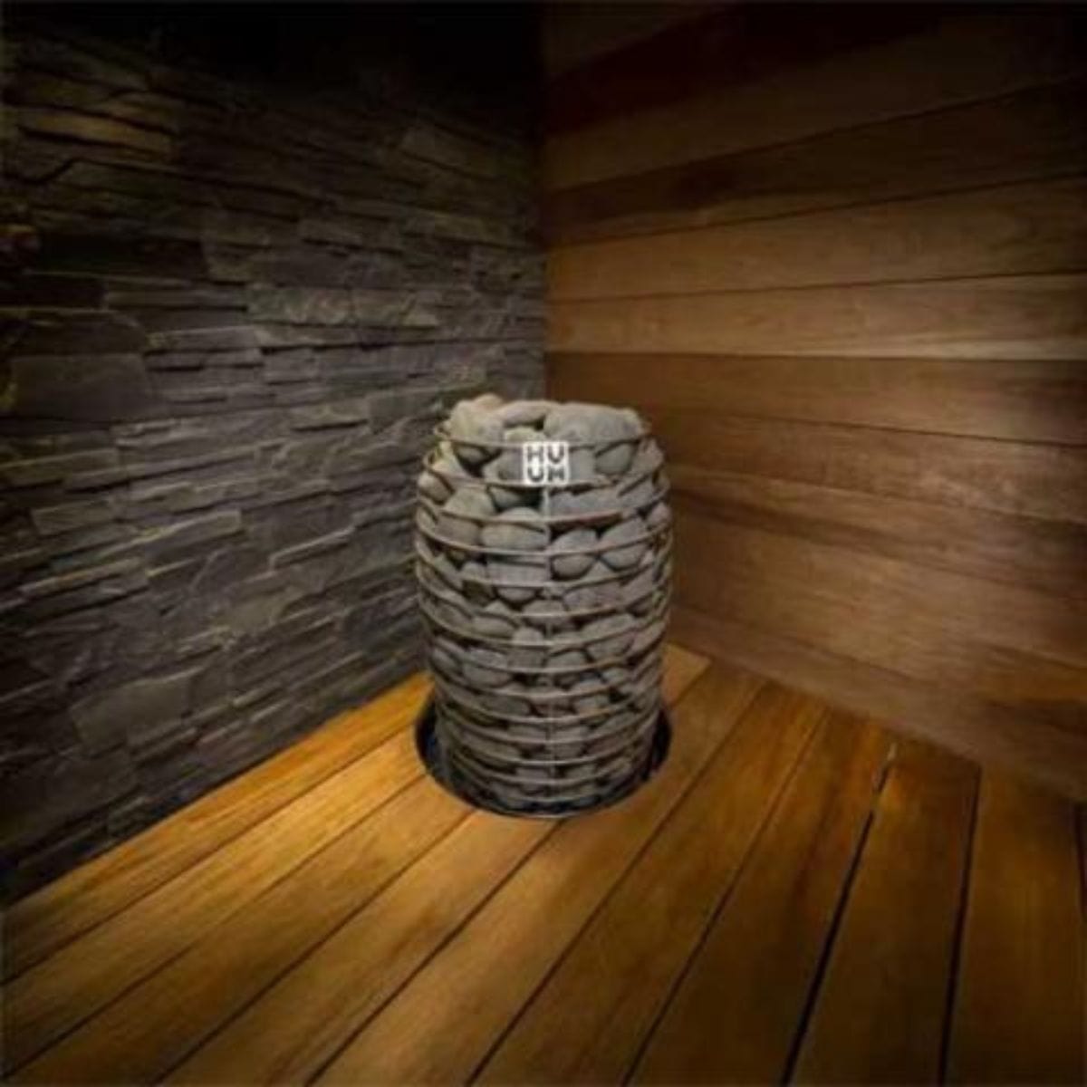 The sauna unit is crafted of high-grade stainless steel and includes professional-quality heating elements