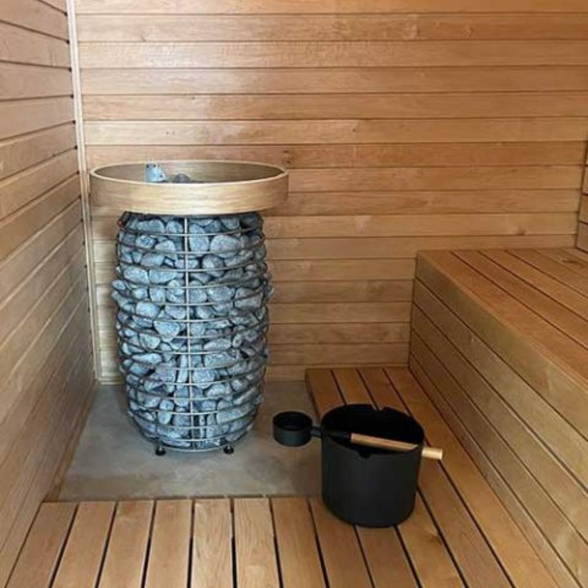 The available HUUM UKU mobile app lets you preset Wi-Fi-equipped saunas from anywhere using your smartphone for the ultimate convenience