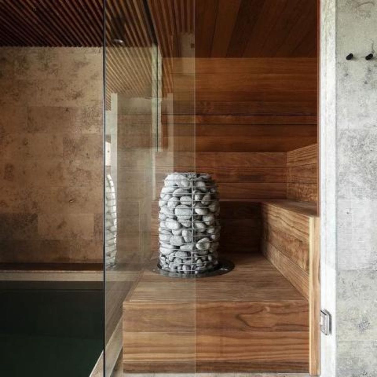 Its elegant design enhances the design of any sauna interior