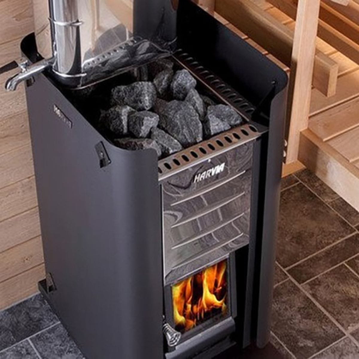 The protective shield reduces the safety distance to combustible materials