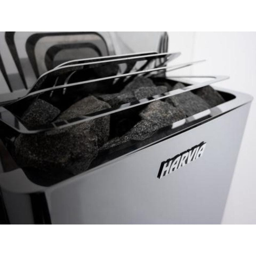 Harvia The Wall Series 8kW Black Stainless Steel Sauna Heater, 240V 1PH