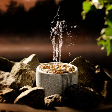 The Hukka Saunatroikka Sauna Fountain and Essence Diffuser efficiently moistens the air in your sauna
