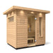The Kohler C2 Outdoor Sauna features a premium Scandinavian spruce wood interior and Douglas Fir exterior 