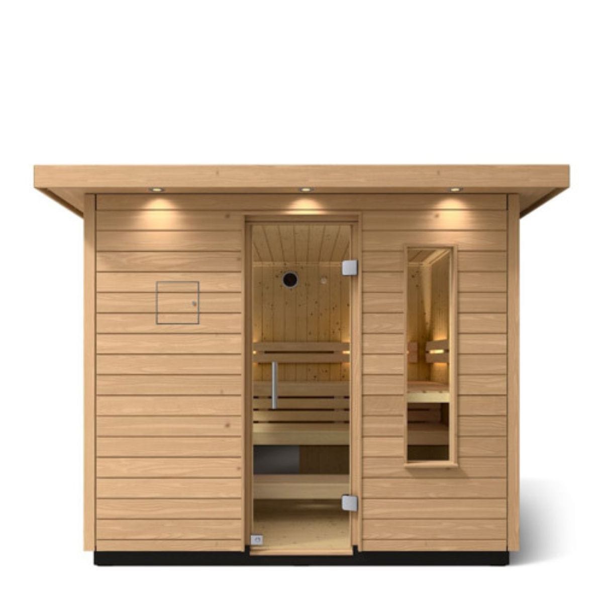 Freestanding FERO electric sauna heater for a traditional sauna experience