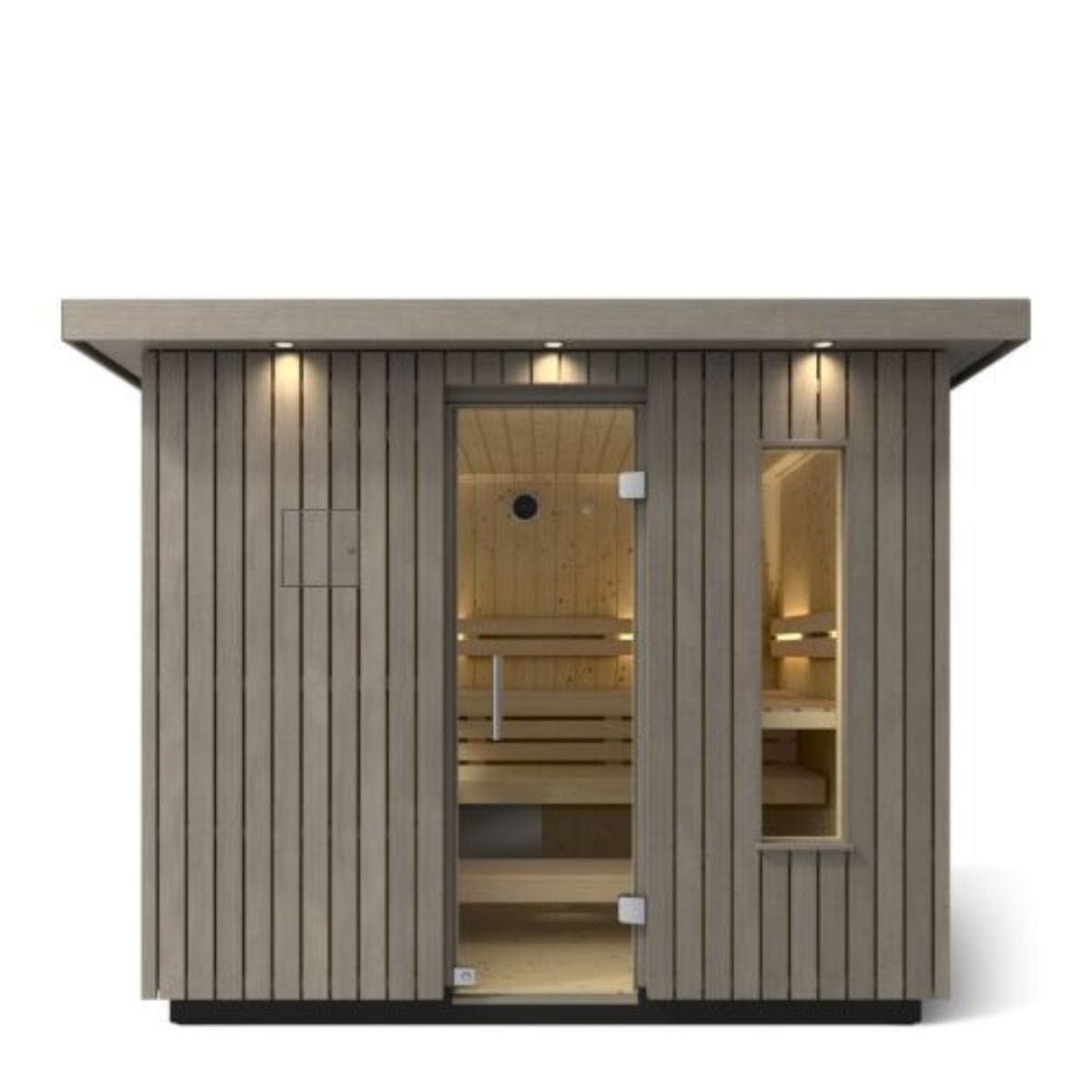 Freestanding FERO electric sauna heater for a traditional sauna experience