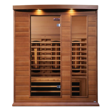 Maxxus Saunas are constructed of Canadian Reforested Red Cedar that emits a natural aroma to enhance your sauna experience