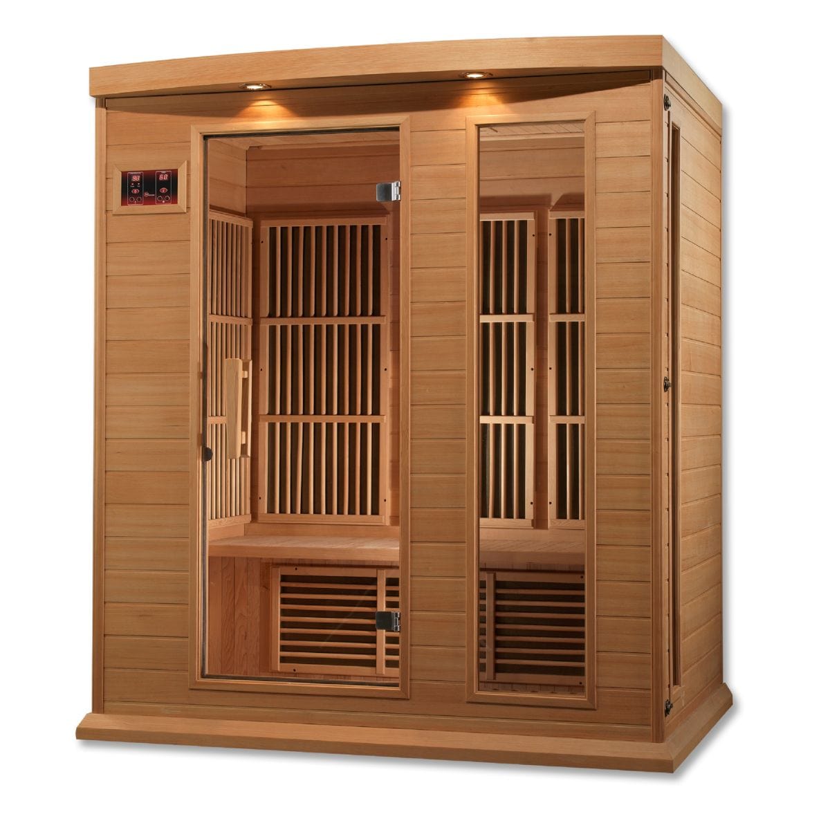 This is a 3-person capacity sauna