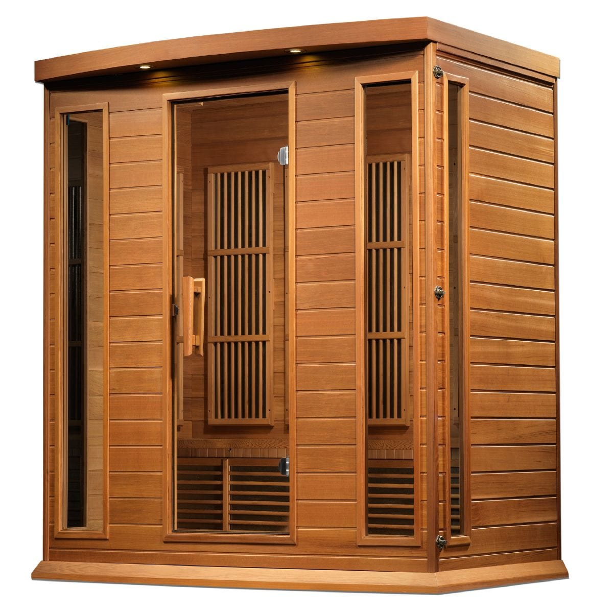 Tempered glass door and 2 full length side windows