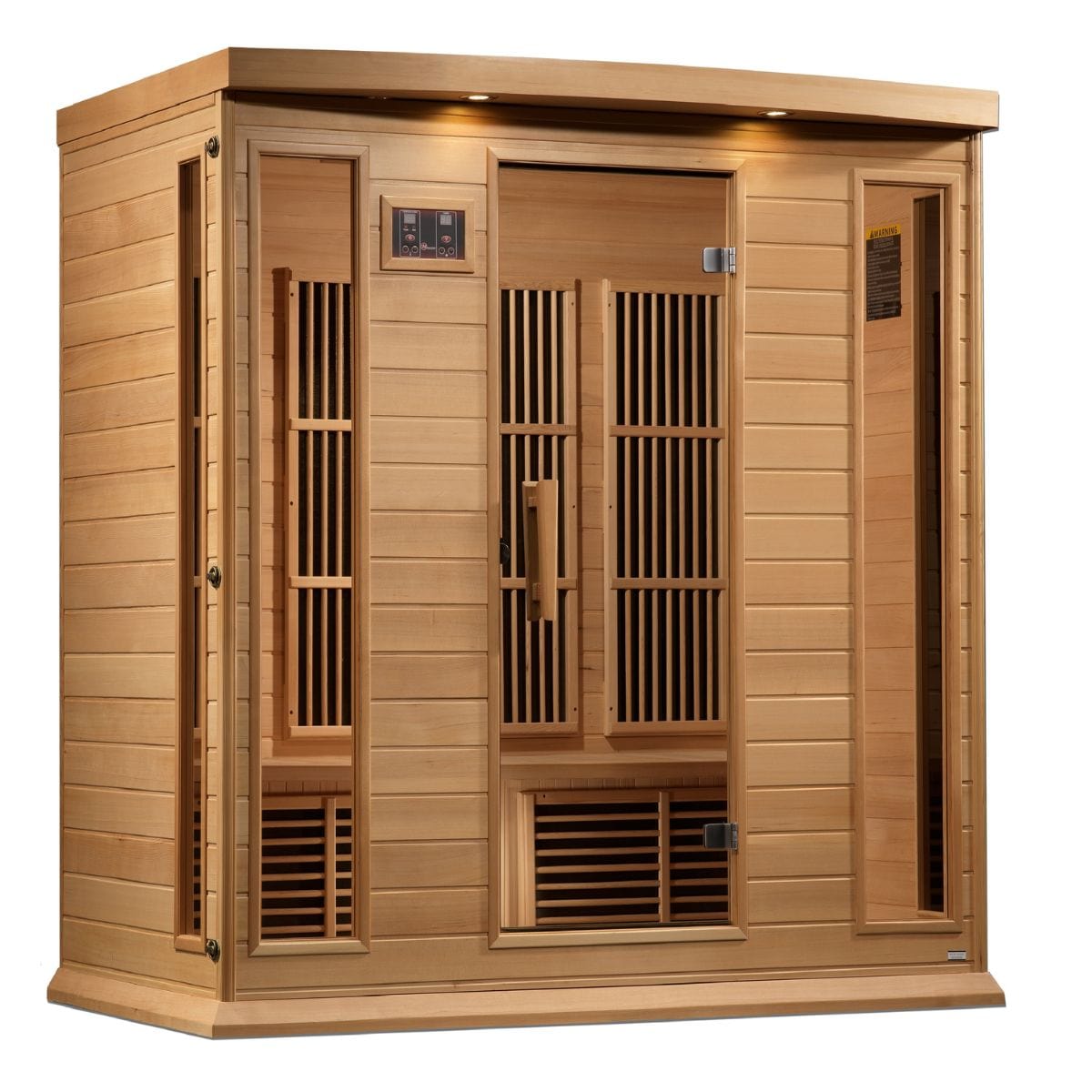 Tempered glass door and 2 full-length side windows