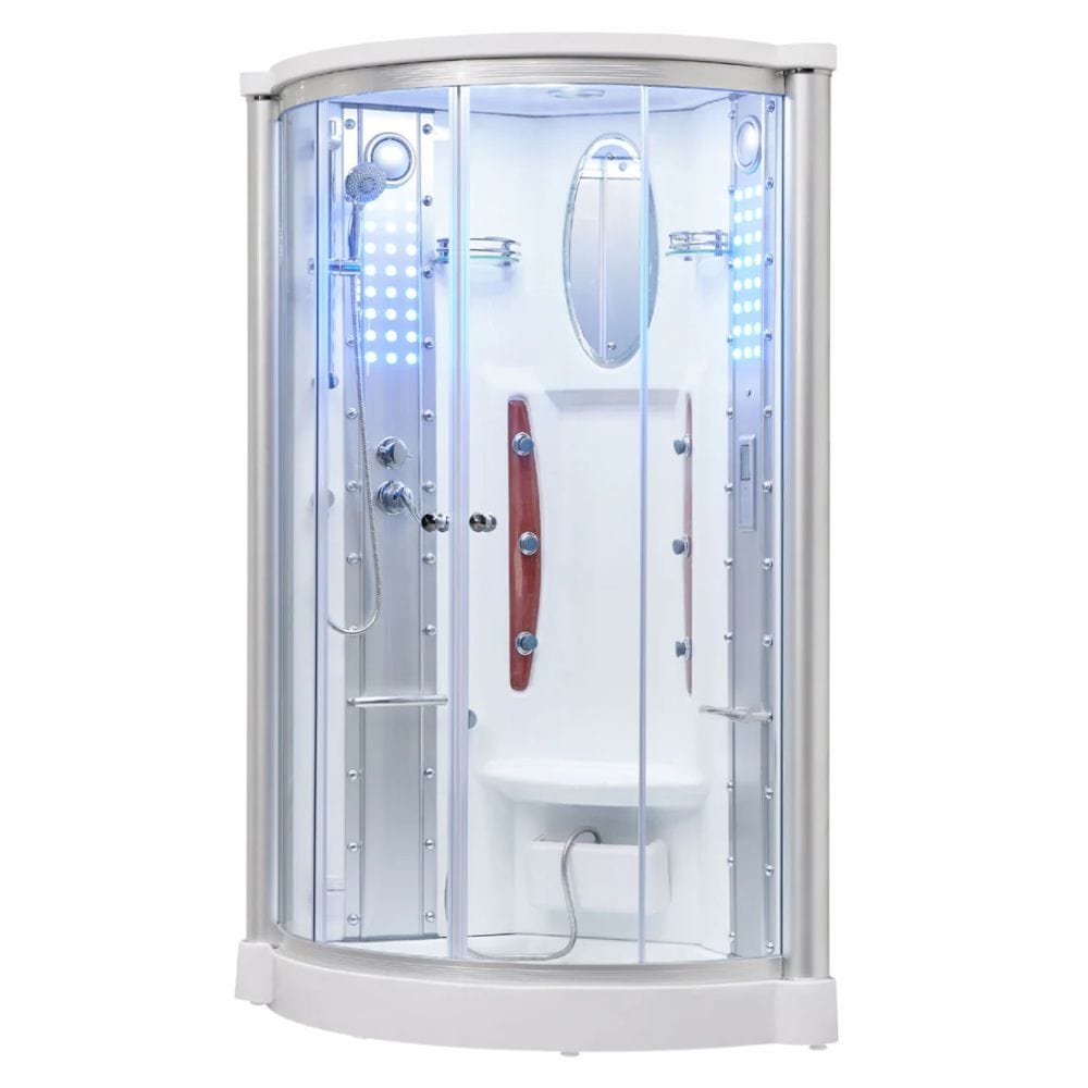 Mesa 42" 1 Person Corner Steam Shower (Clear Glass)