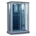 Mesa 54" 2 Person Rectangular Free Standing Walk-in Steam Shower - Blue Glass