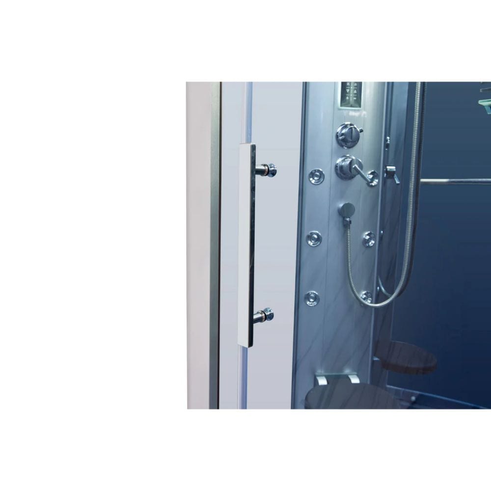 Mesa 54" 2 Person Rectangular Free Standing Walk-in Steam Shower - Blue Glass