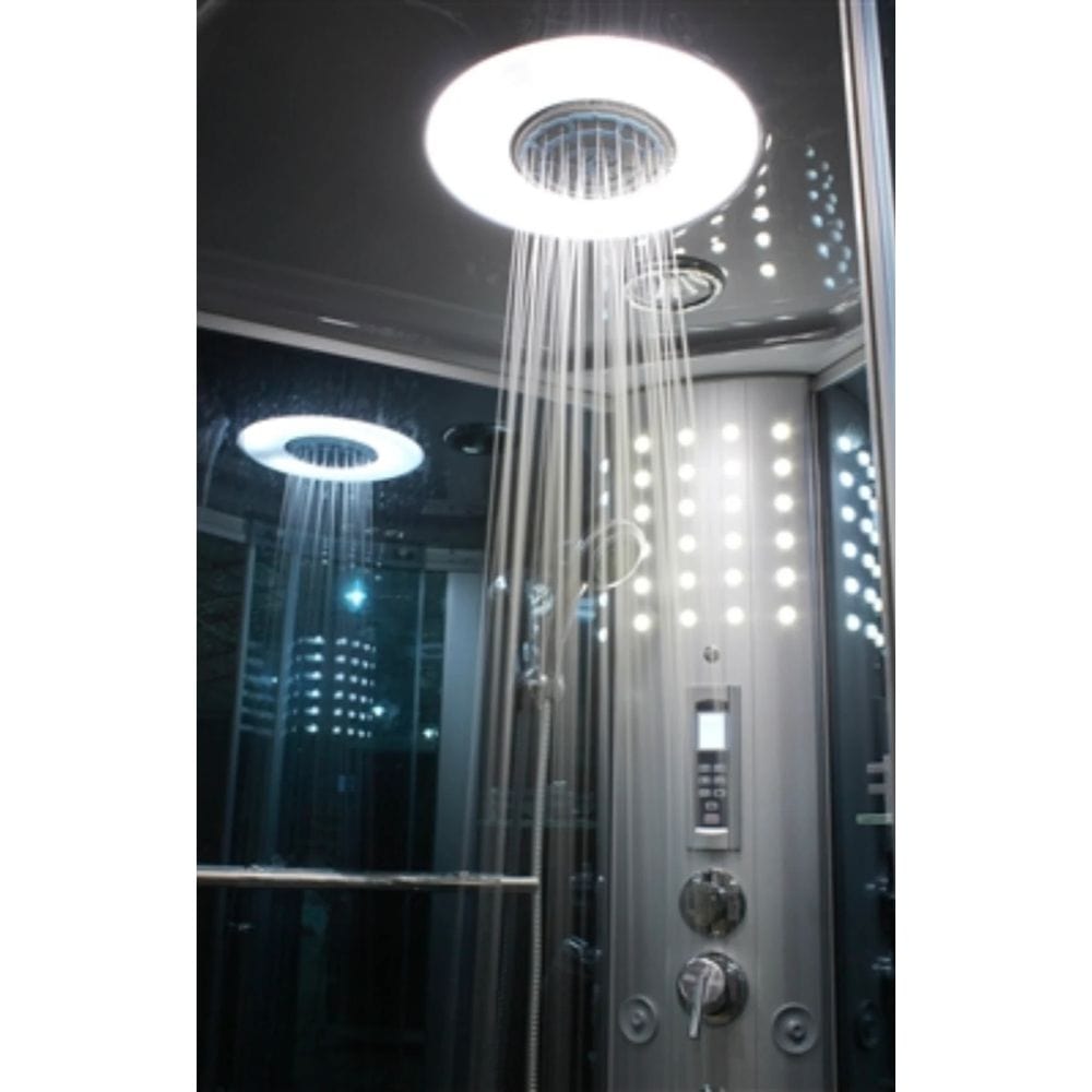 Mesa 54" 2 Person Rectangular Free Standing Walk-in Steam Shower - Blue Glass