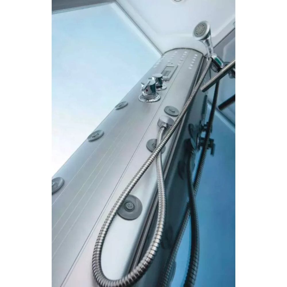 Mesa 54" 2 Person Rectangular Free Standing Walk-in Steam Shower - Blue Glass