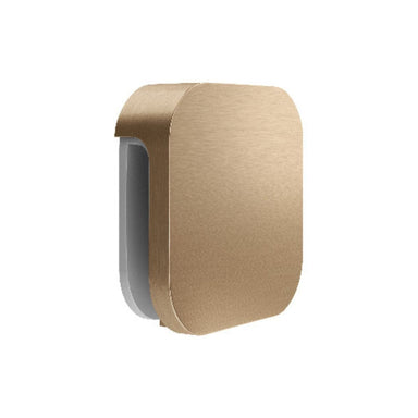 Brushed bronze wall-mounted device on a white background