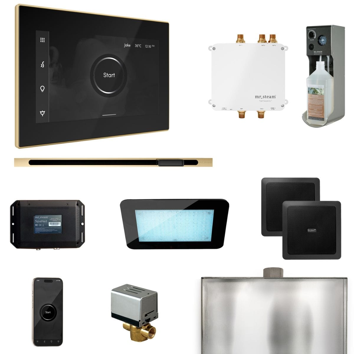 With Chroma, Aroma, and Music Therapy systems, AromaGlass Steam Head